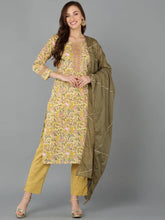 Women Cotton Floral Printed Kurta Trouser-VKSKD1405A