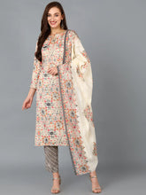 Women Beige Cotton Blend Ethnic Motifs