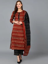 Women Brown Cotton Blend Ethnic Motifs