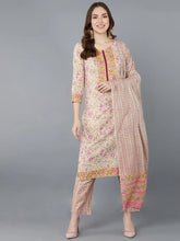 Cotton Floral Printed Kurta Trouser With