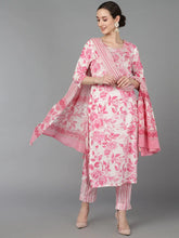 Women Cotton Blend Floral Printed Kurta-VKSKD1489