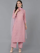 Women Silk Blend Embroidered Mirror Work-VKSKD1694