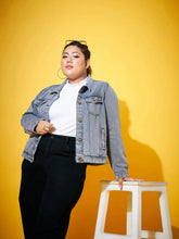 Women Solid Standard Grey Collared Neck Full Sleeve Jacket