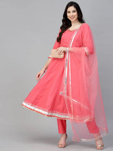 Women's Solid Rayon Kurta Pant Dupatta Set