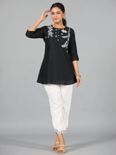 Women Embroidered Standard Black Jumpsuits & Sets