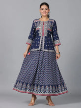 Women Indigo Shantoon Printed Maxi Dress