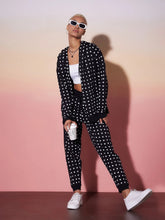 Women Black & White Polka Hoodie With Jogger