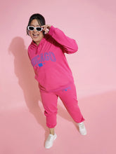 Women Pink Chicago Terry Hoodie With Joggers