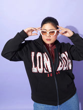 Women Printed Standard Black Full Sleeve Jacket