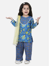 Pure Cotton Kurti with Pant & Dupatta for Girls- Blue