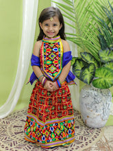 Navratri Cotton Embroidered Halter Neck Chaniya Choli Dupatta for Girls- Pink