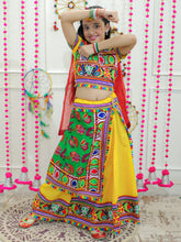 Girls Navratri Double Panel Cotton Chaniya Choli with Dupatta- Yellow