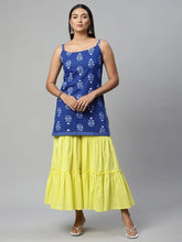 Women's Royal Blue Pure Cotton Printed Sharara Set-AHTUSH-COMBO-529