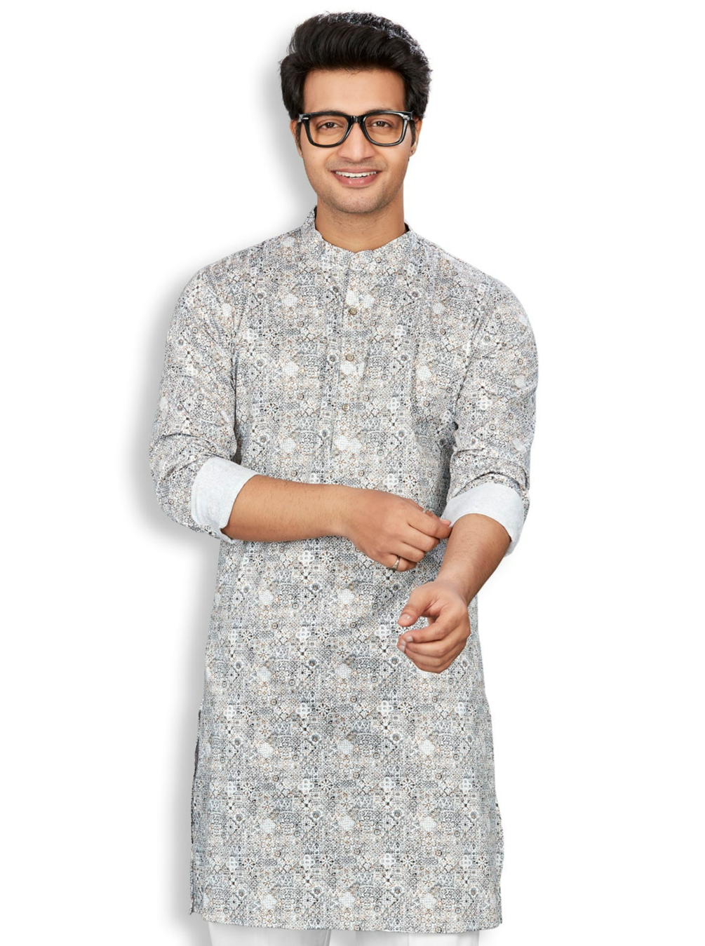 Cotton Kurta for Men - Multicolor | KPAVCUPWH3 | DesiQlo