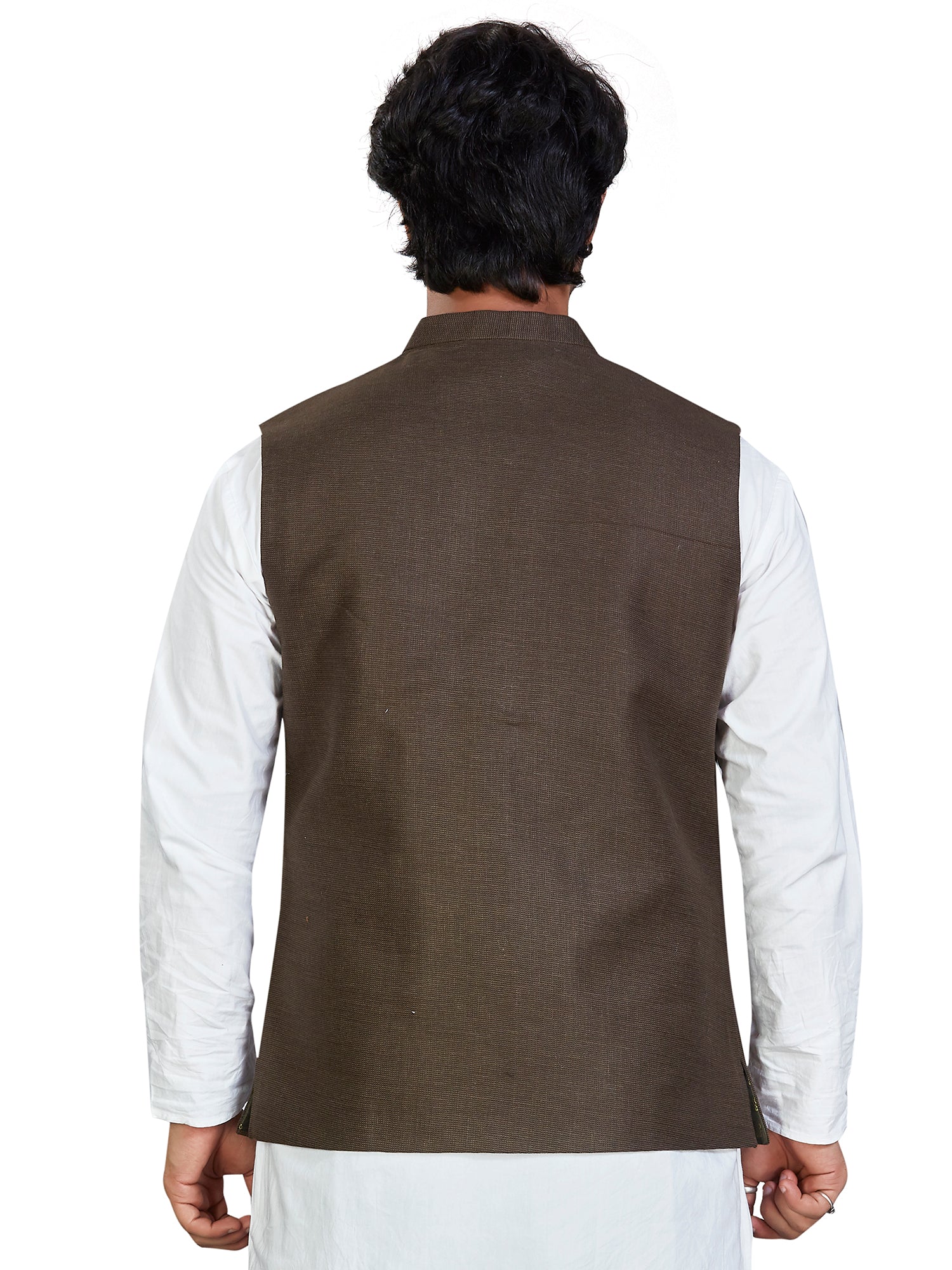 Cotton Nehru Jacket for Men - Green | WCSRVNMG38 | DesiQlo