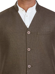 Cotton Nehru Jacket for Men - Green | WCSRVNMG38