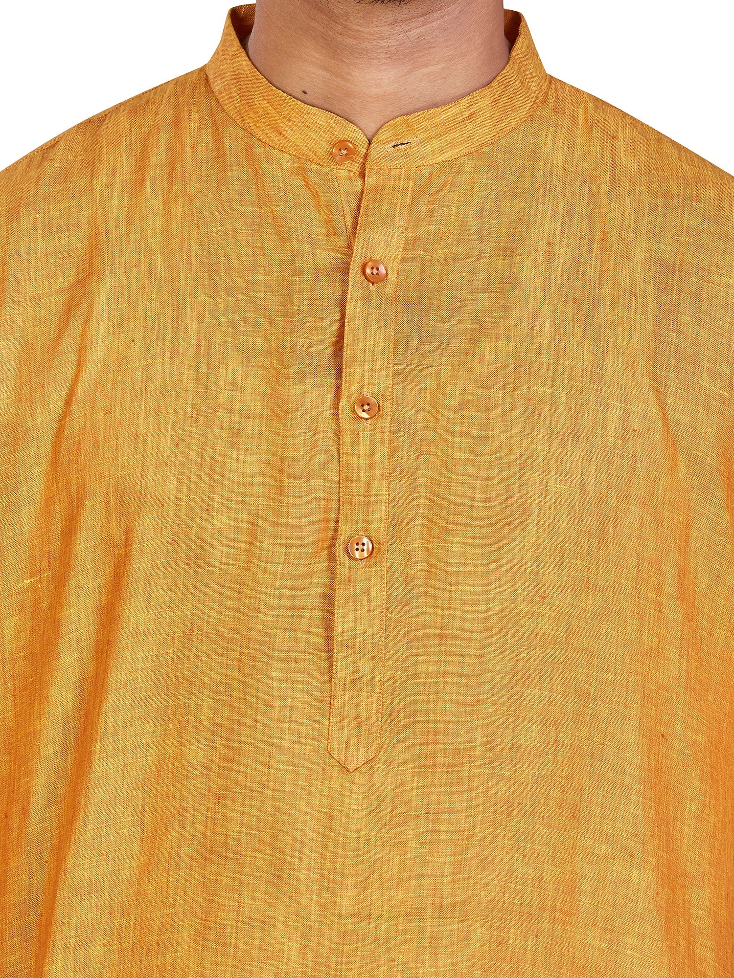 Linen Kurta for Men - Yellow | KULM60LGOL | DesiQlo