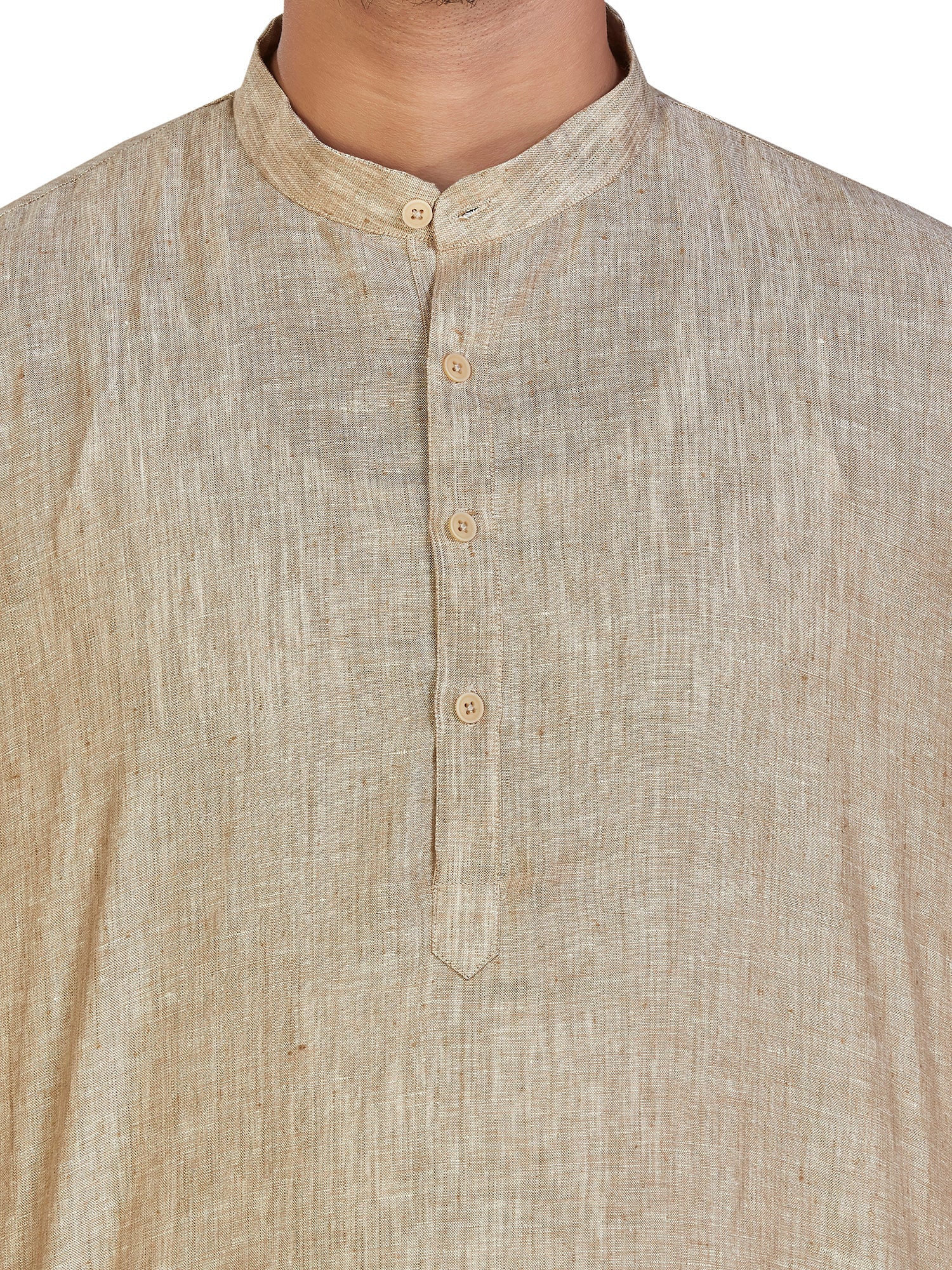 Linen Kurta for Men - Beige | KULM60LBE3 | DesiQlo