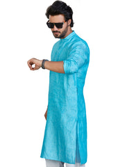 Linen Kurta for Men - Blue | KULM60LBLU