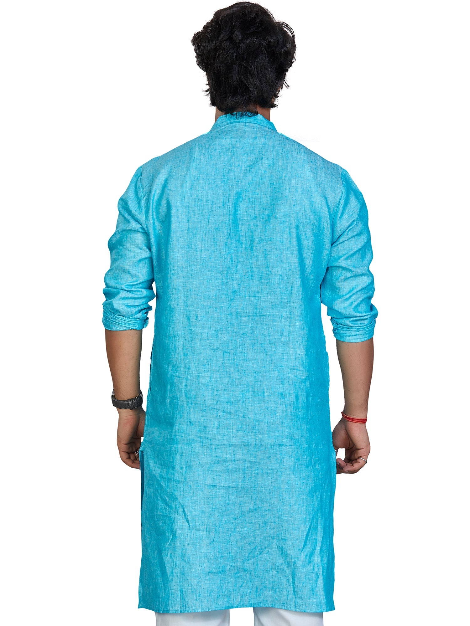 Linen Kurta for Men - Blue | KULM60LBLU | DesiQlo