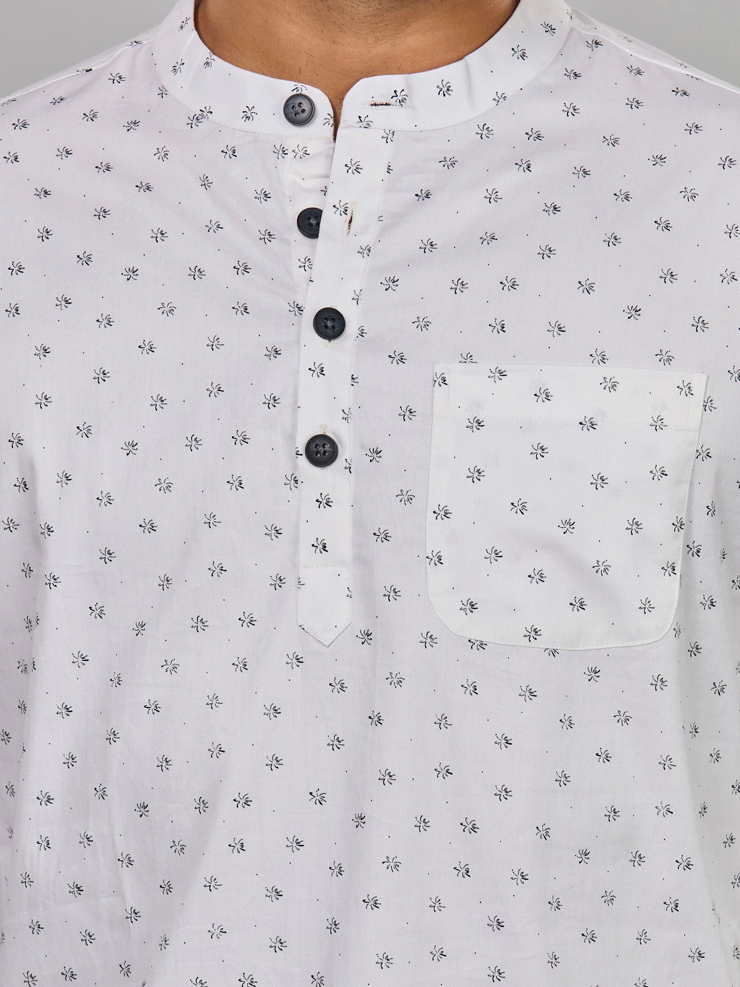 Cotton Short Kurta for Men - Multicolor | SKAVFLOWH3 | DesiQlo