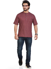 Cotton Short Kurta Half Sleeves for Men - Multicolor | SHAVPRMAR3