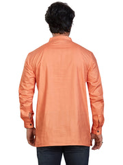 Cotton Short Kurta for Men - Orange | SKSRSSPCH3
