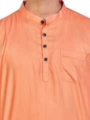 Cotton Short Kurta for Men - Orange | SKSRSSPCH3