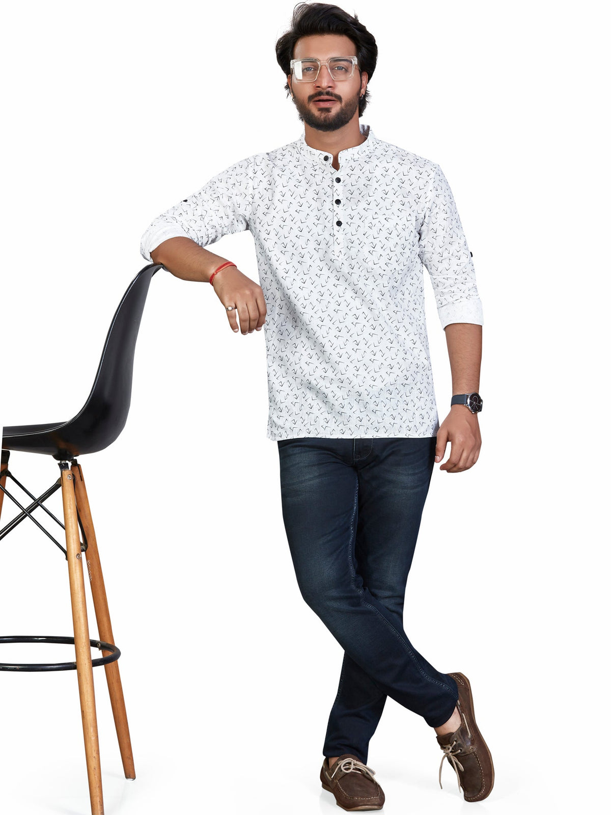 Cotton Short Kurta for Men - Multicolor | SKSRPRWBLU