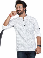 Cotton Short Kurta for Men - Multicolor | SKSRPRWBLU
