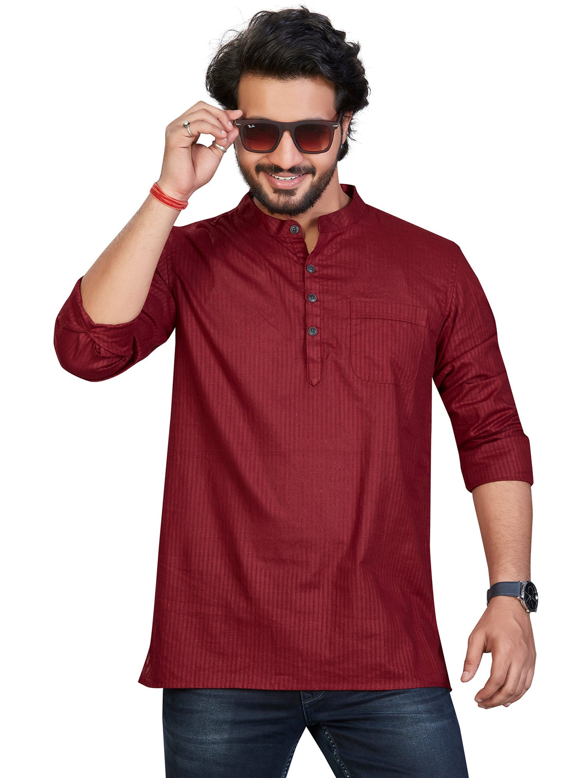 Cotton Short Kurta for Men - Multicolor | SKSRLIMAR3