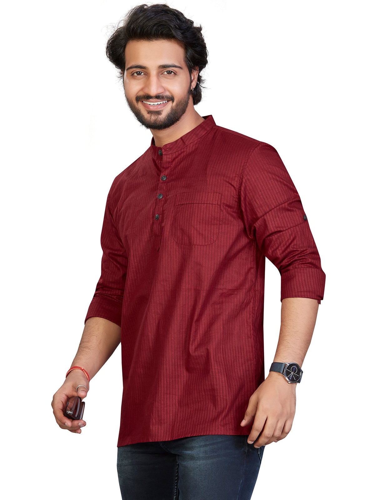 Cotton Short Kurta for Men - Multicolor | SKSRLIMAR3