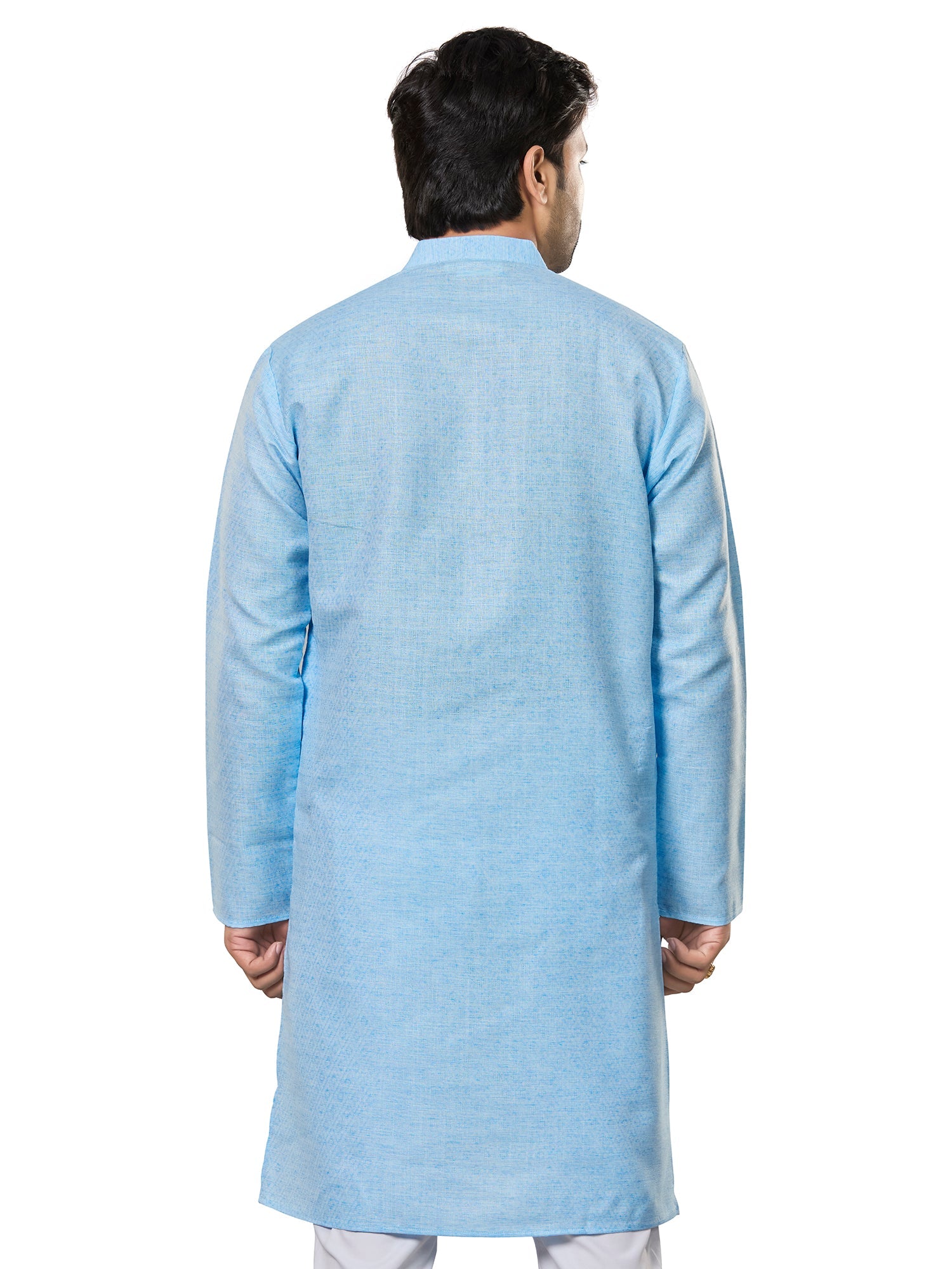Cotton Kurta for Men - Blue | KUSRJQSKY3 | DesiQlo