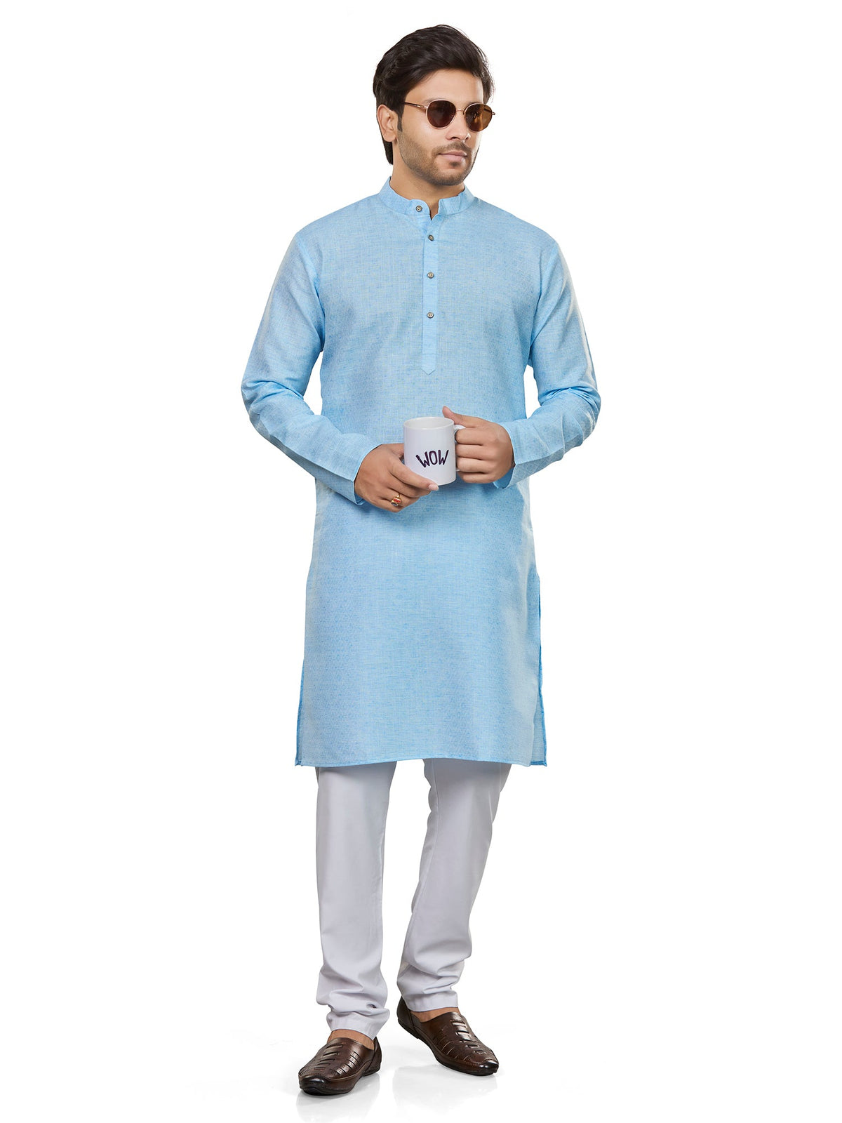 Cotton Kurta for Men - Blue | KUSRJQSKY3