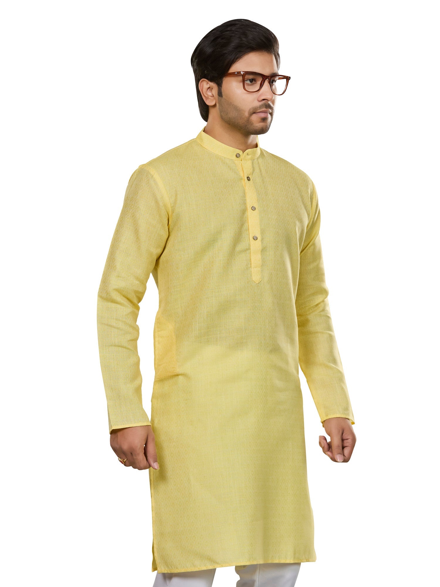 Cotton Kurta for Men - Yellow | KUSRJQSFL3 | DesiQlo