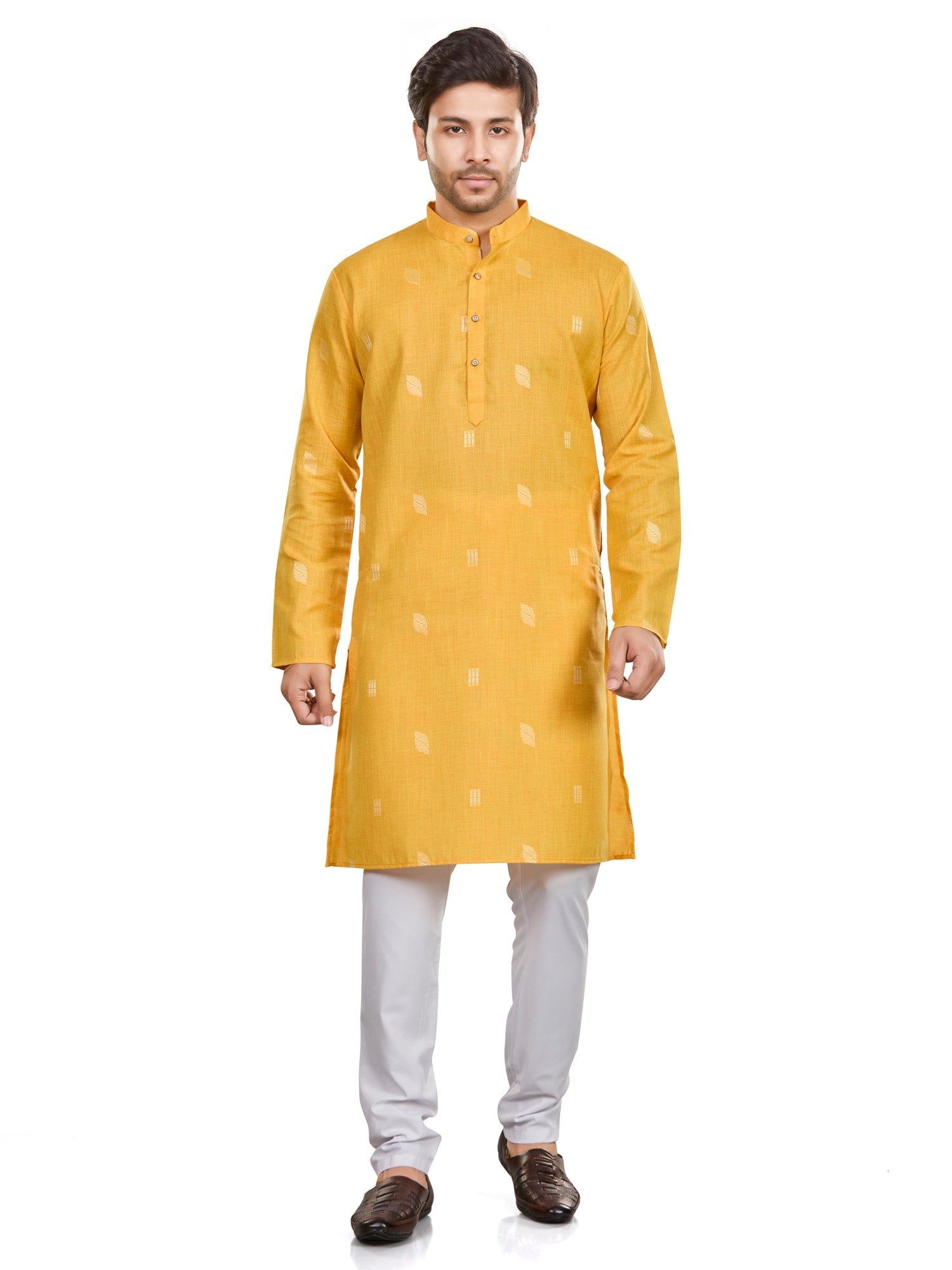 Cotton Kurta for Men - Orange | KUSRBUOR38 | DesiQlo