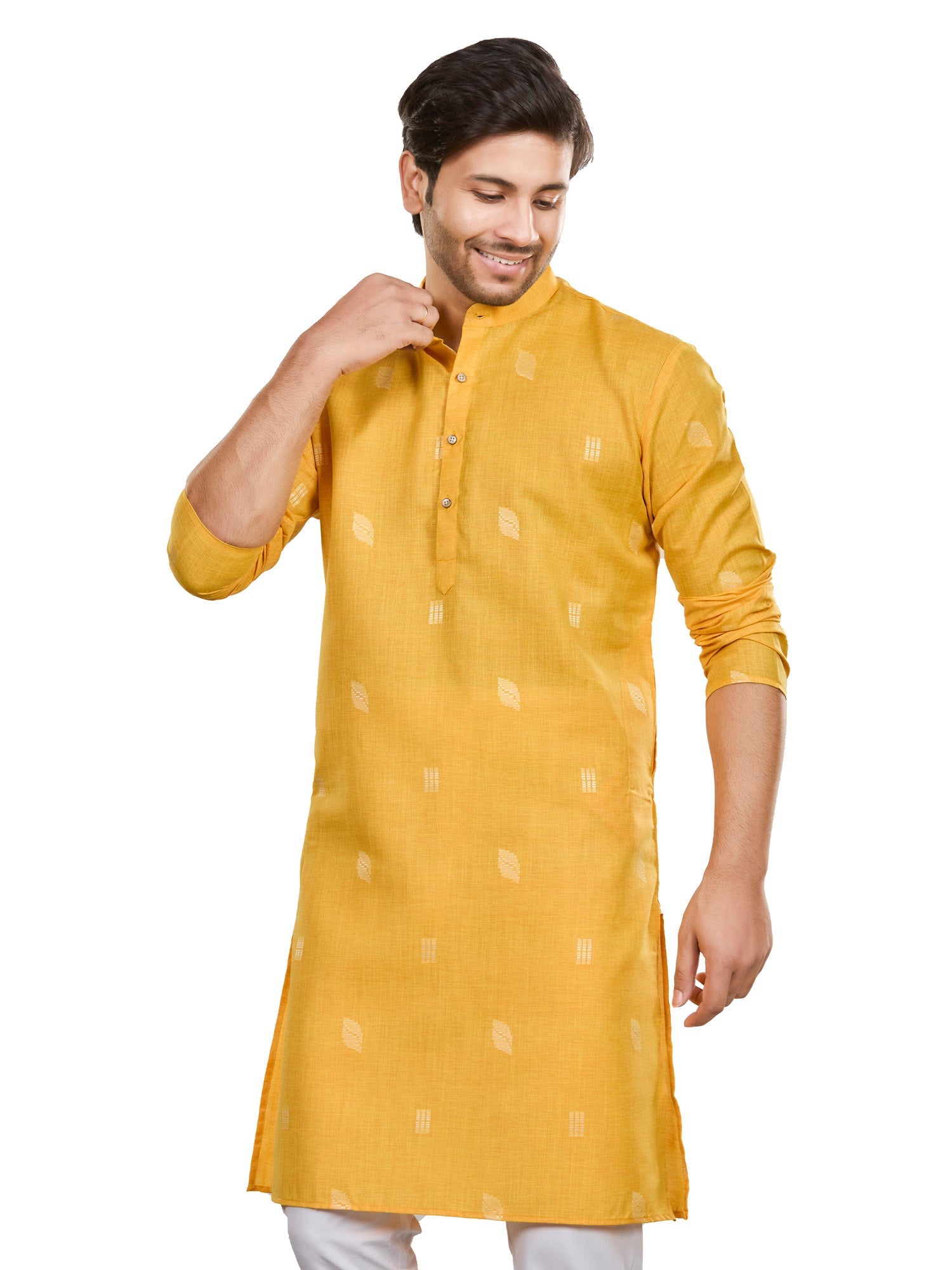 Cotton Kurta for Men - Orange | KUSRBUOR38 | DesiQlo
