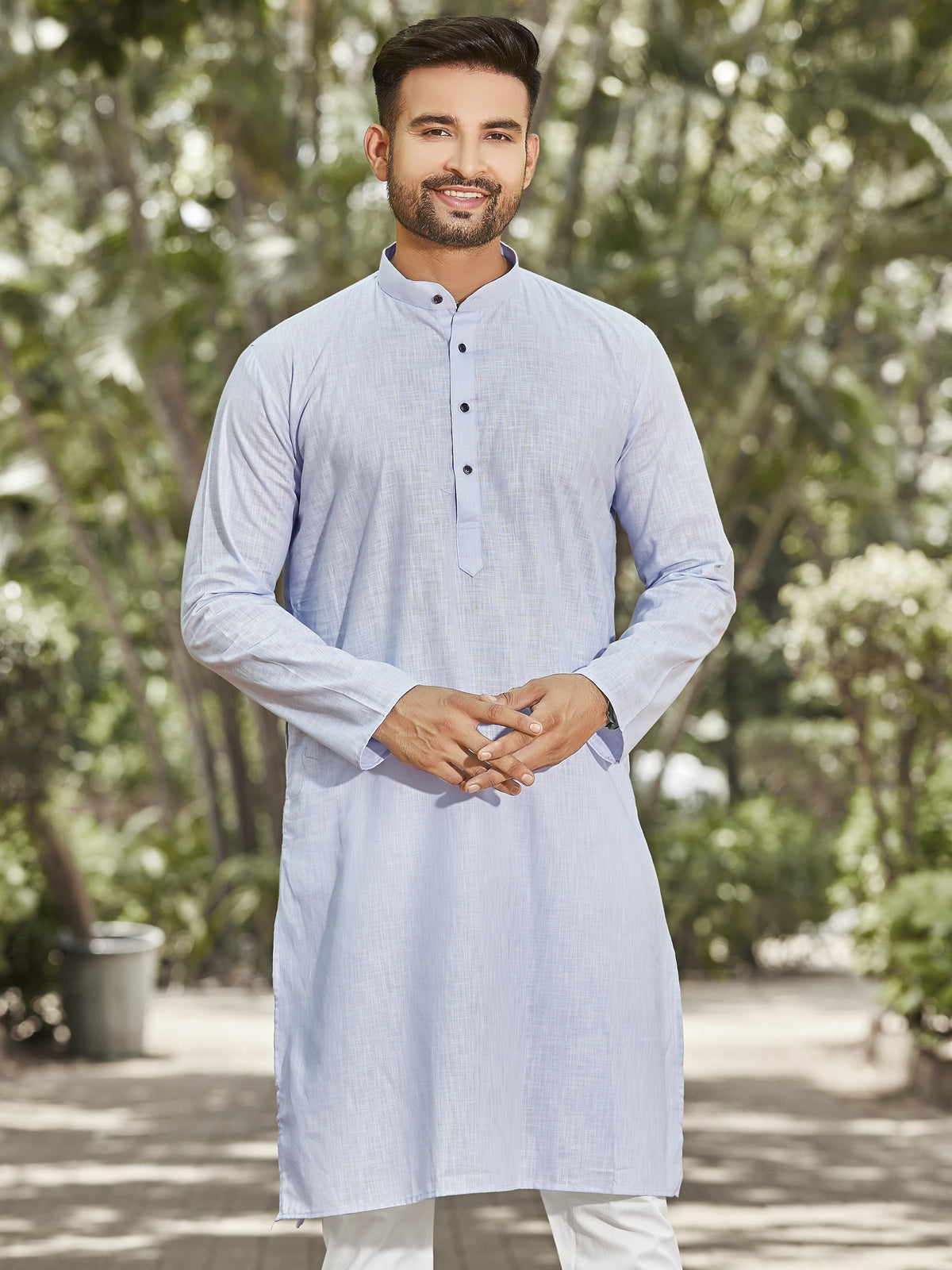 Cotton Kurta for Men - Blue | KPUCLCLGR3