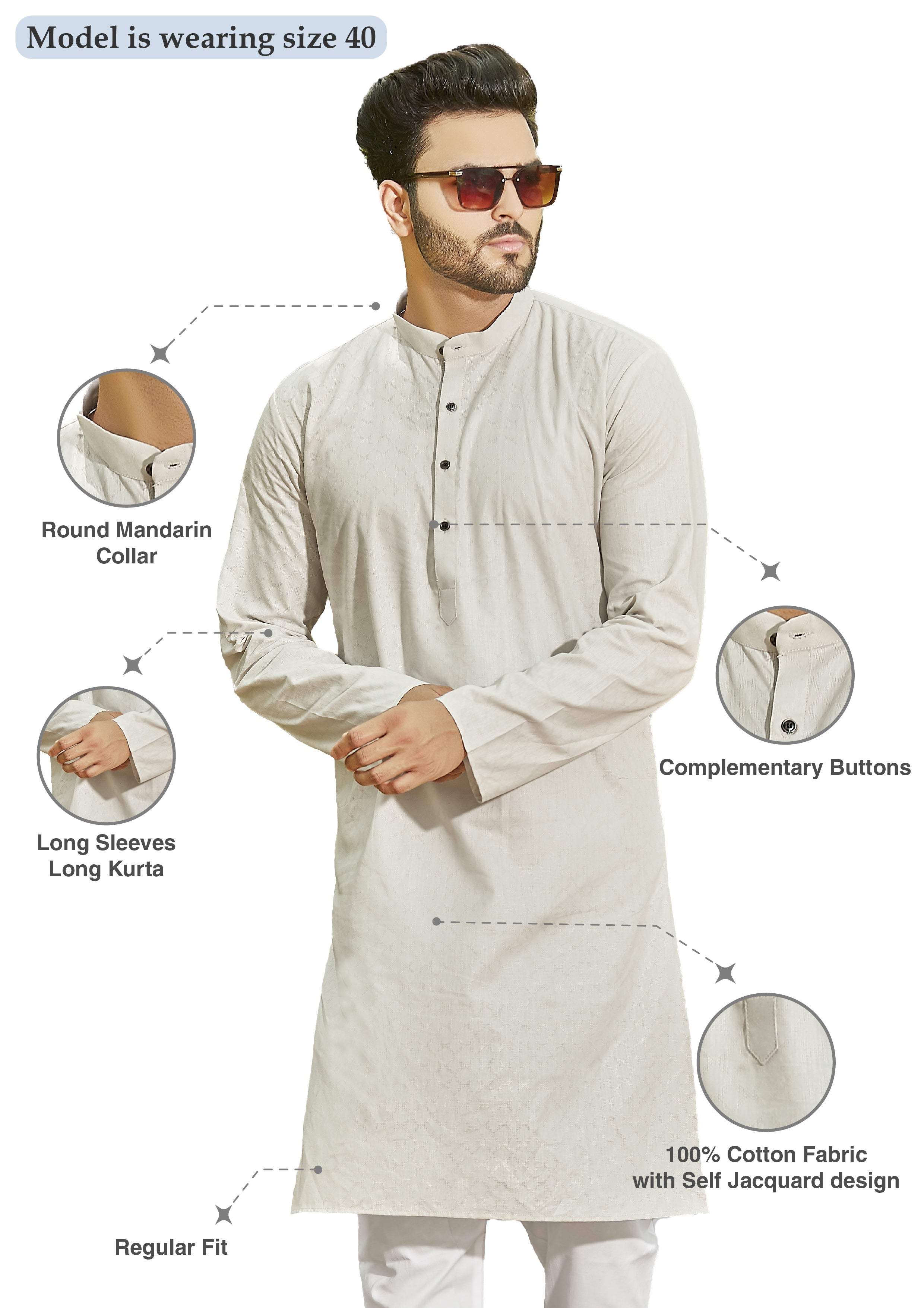 Cotton Kurta for Men | KPSSOJFA38 | DesiQlo