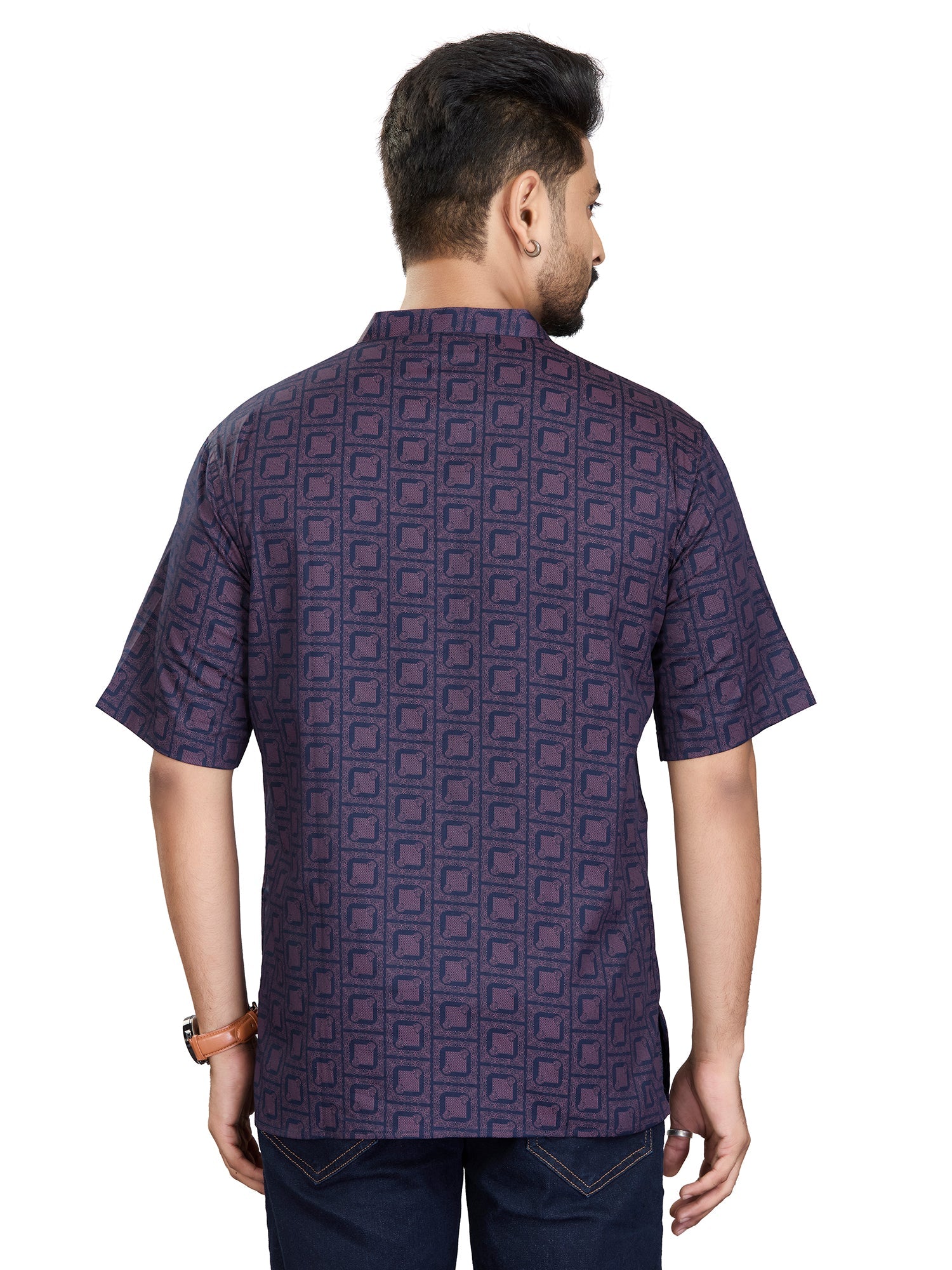 Bamboo Short Kurta Half Sleeves for Men - White | SHAVGPNAV3 | DesiQlo
