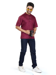 Bamboo Short Kurta Half Sleeves for Men - White | SHAVSPMAR3