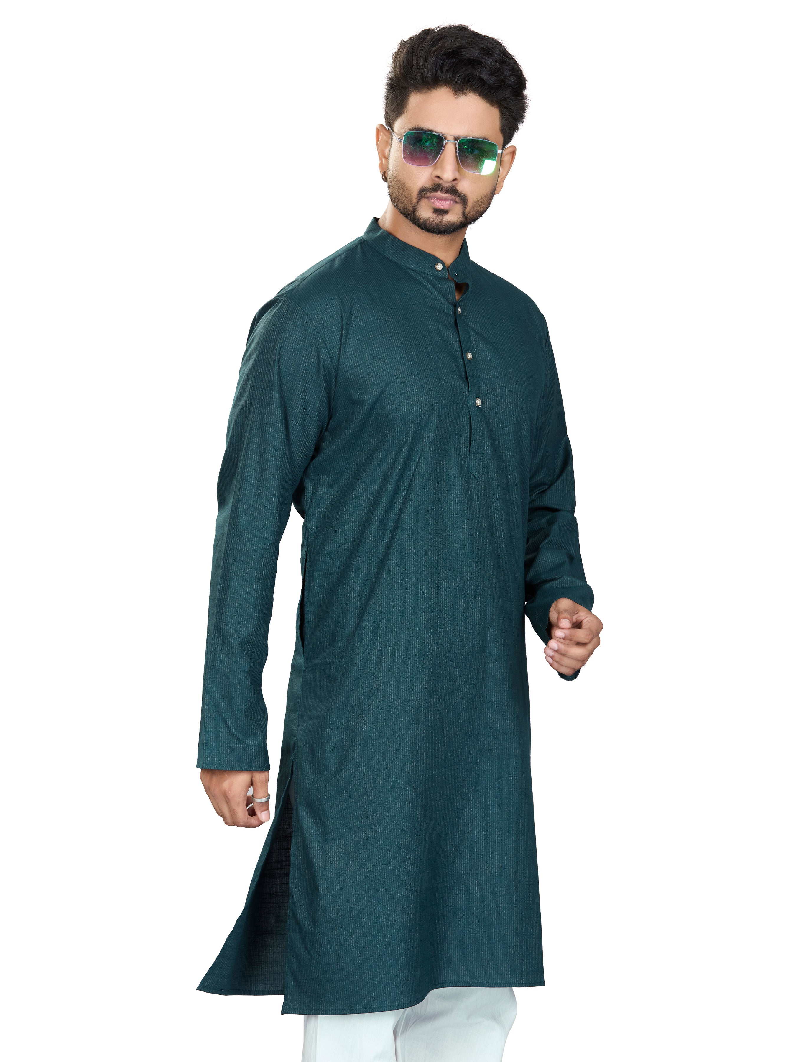 Cotton Kurta for Men - White | KUAVZSGRN3 | DesiQlo