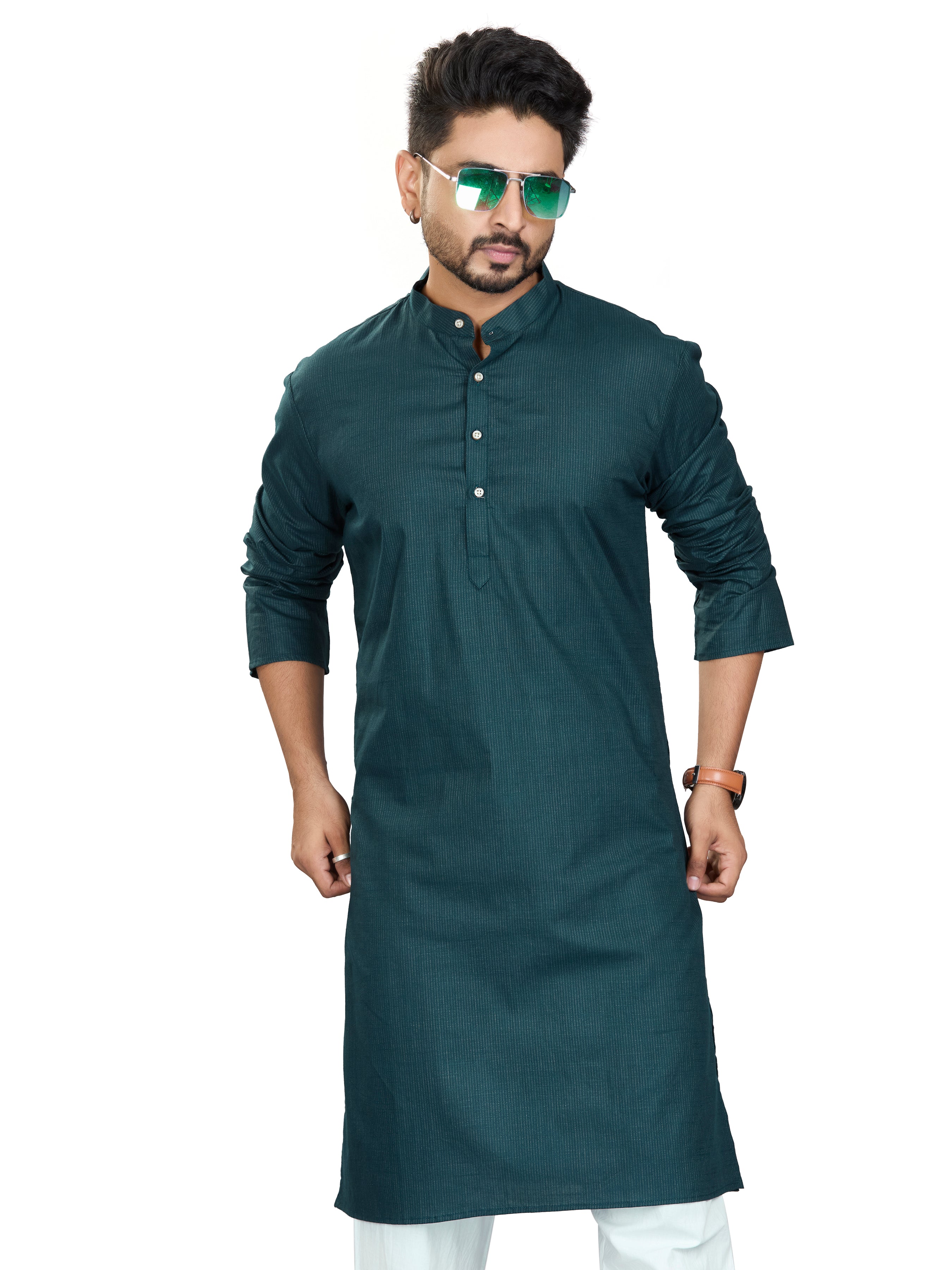 Cotton Kurta for Men - White | KUAVZSGRN3 | DesiQlo