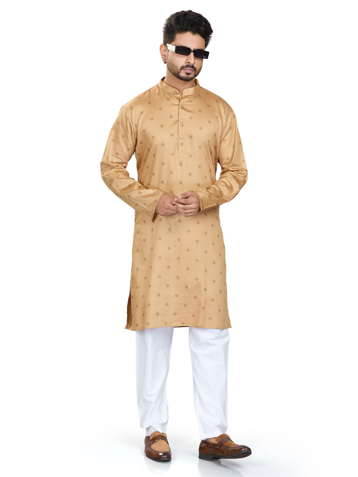 Cotton Kurta for Men - White | KUAVBUGOL3