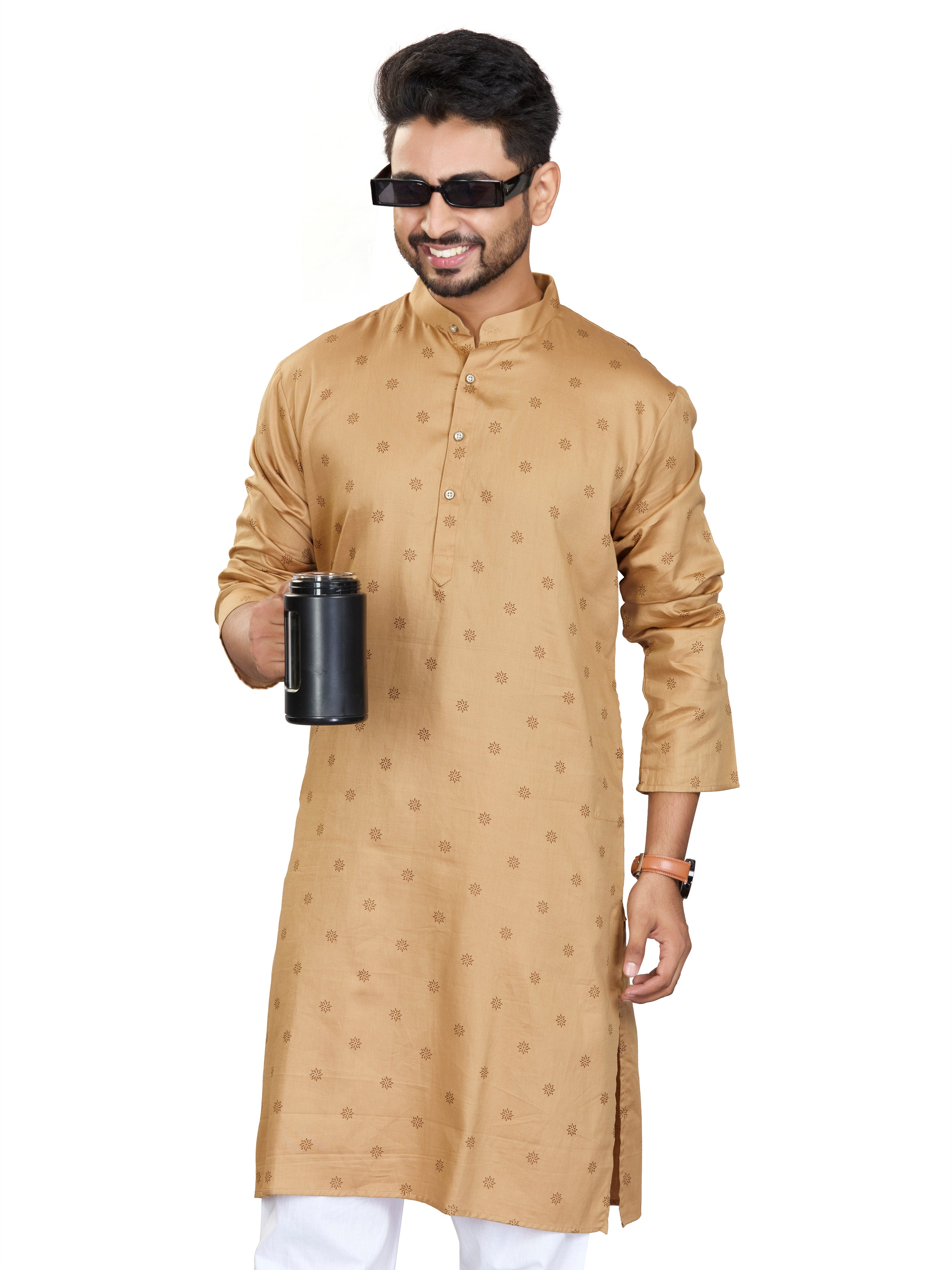Cotton Kurta for Men - White | KUAVBUGOL3 | DesiQlo