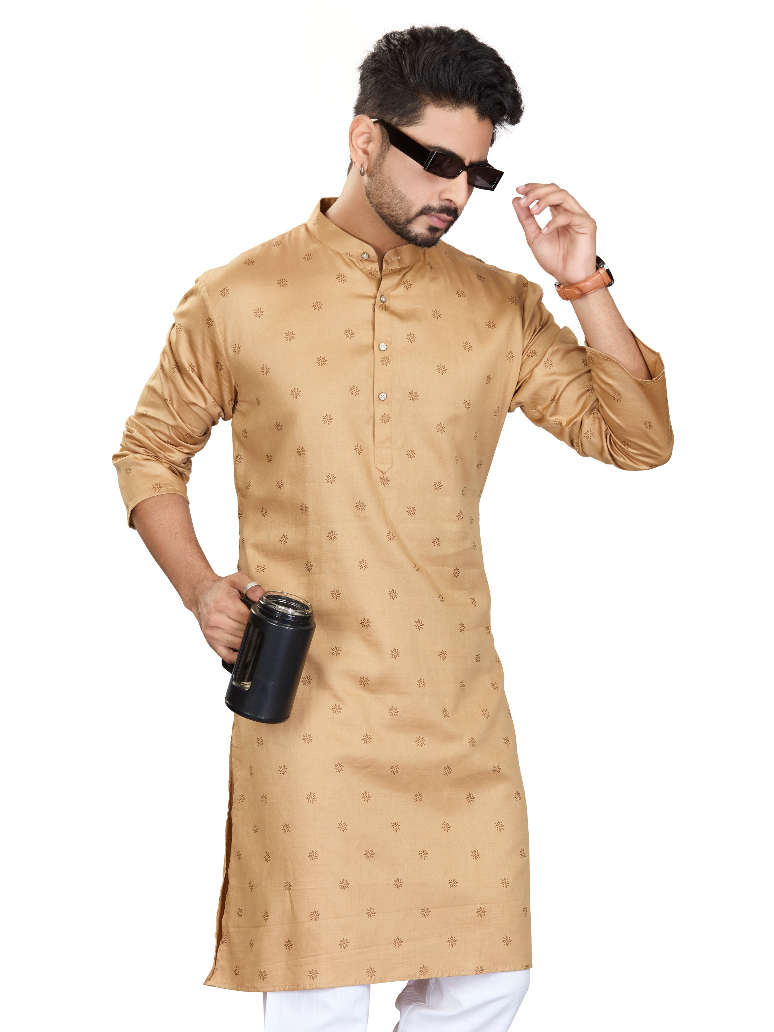 Cotton Kurta for Men - White | KUAVBUGOL3 | DesiQlo