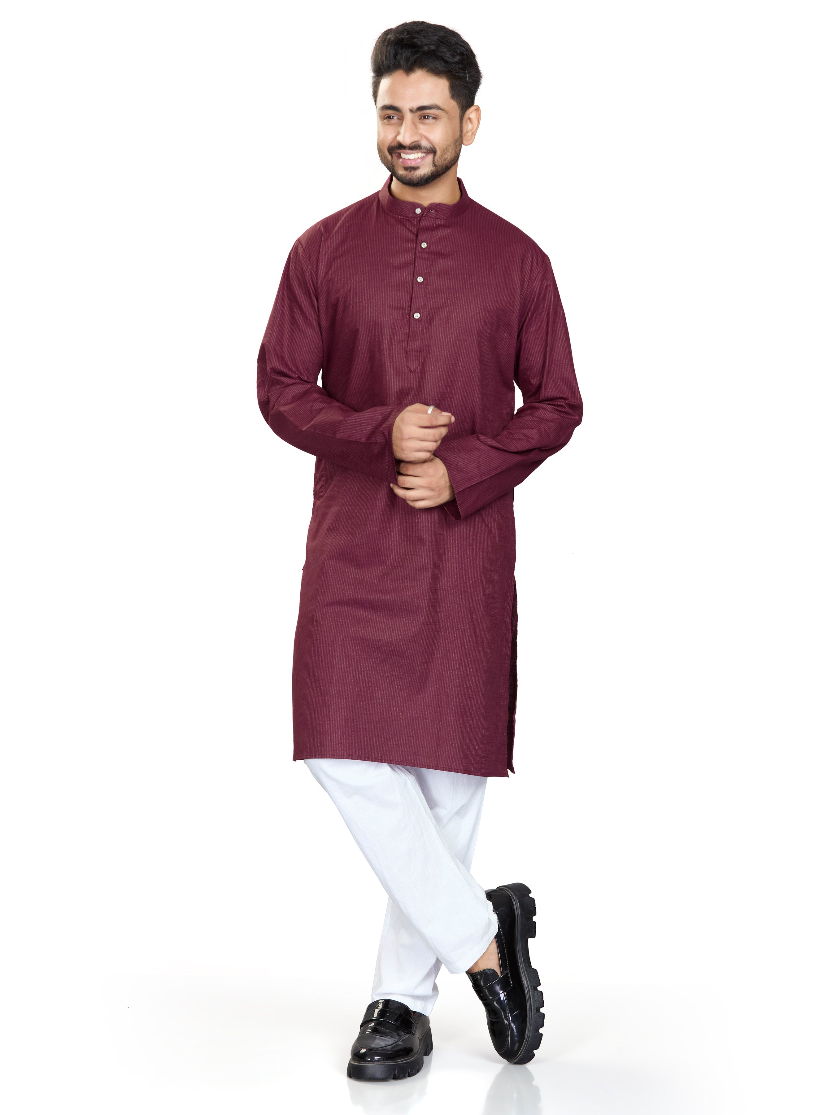 Cotton Kurta for Men - White | KUAVZSMAR3 | DesiQlo