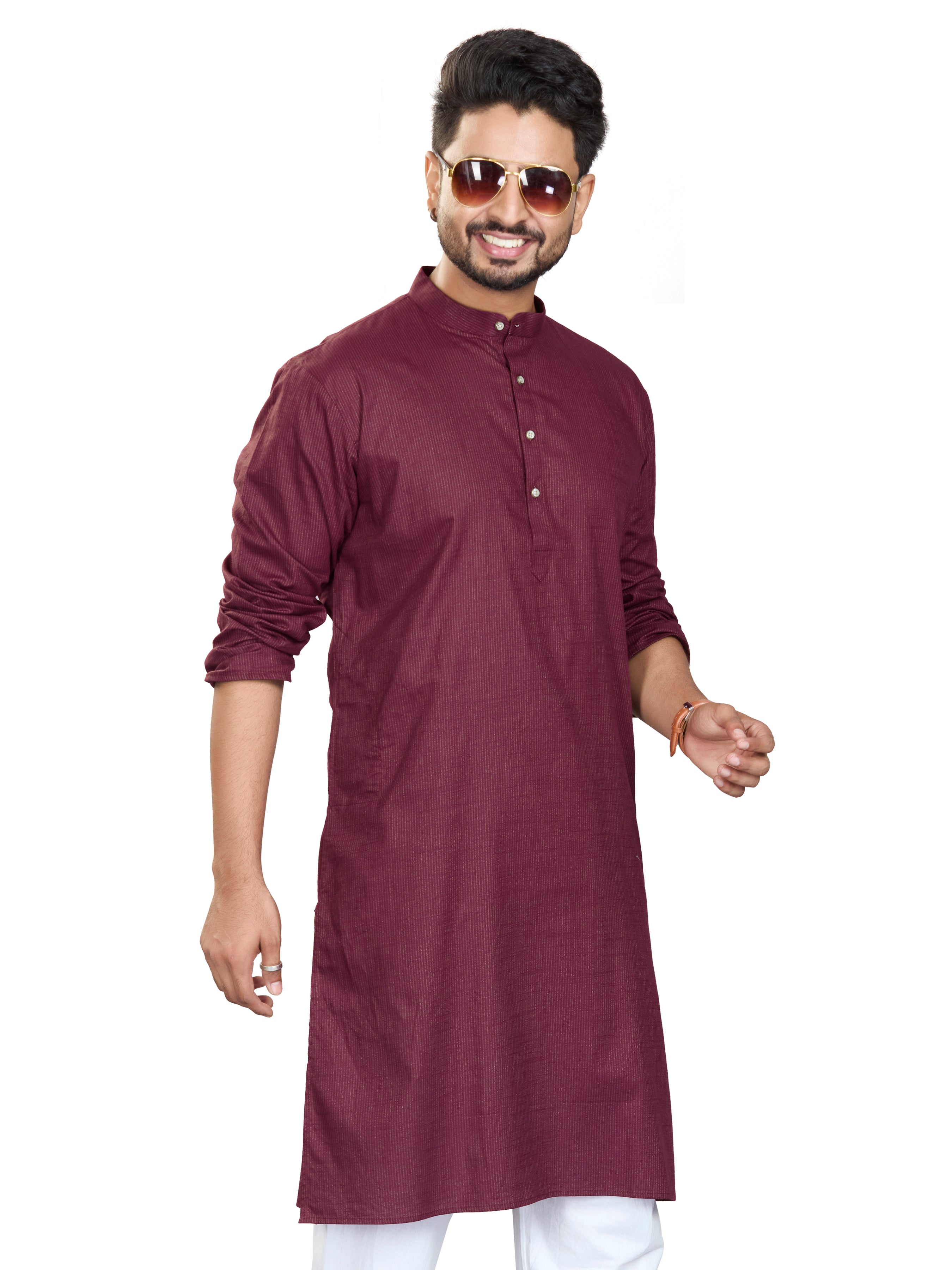 Cotton Kurta for Men - White | KUAVZSMAR3 | DesiQlo