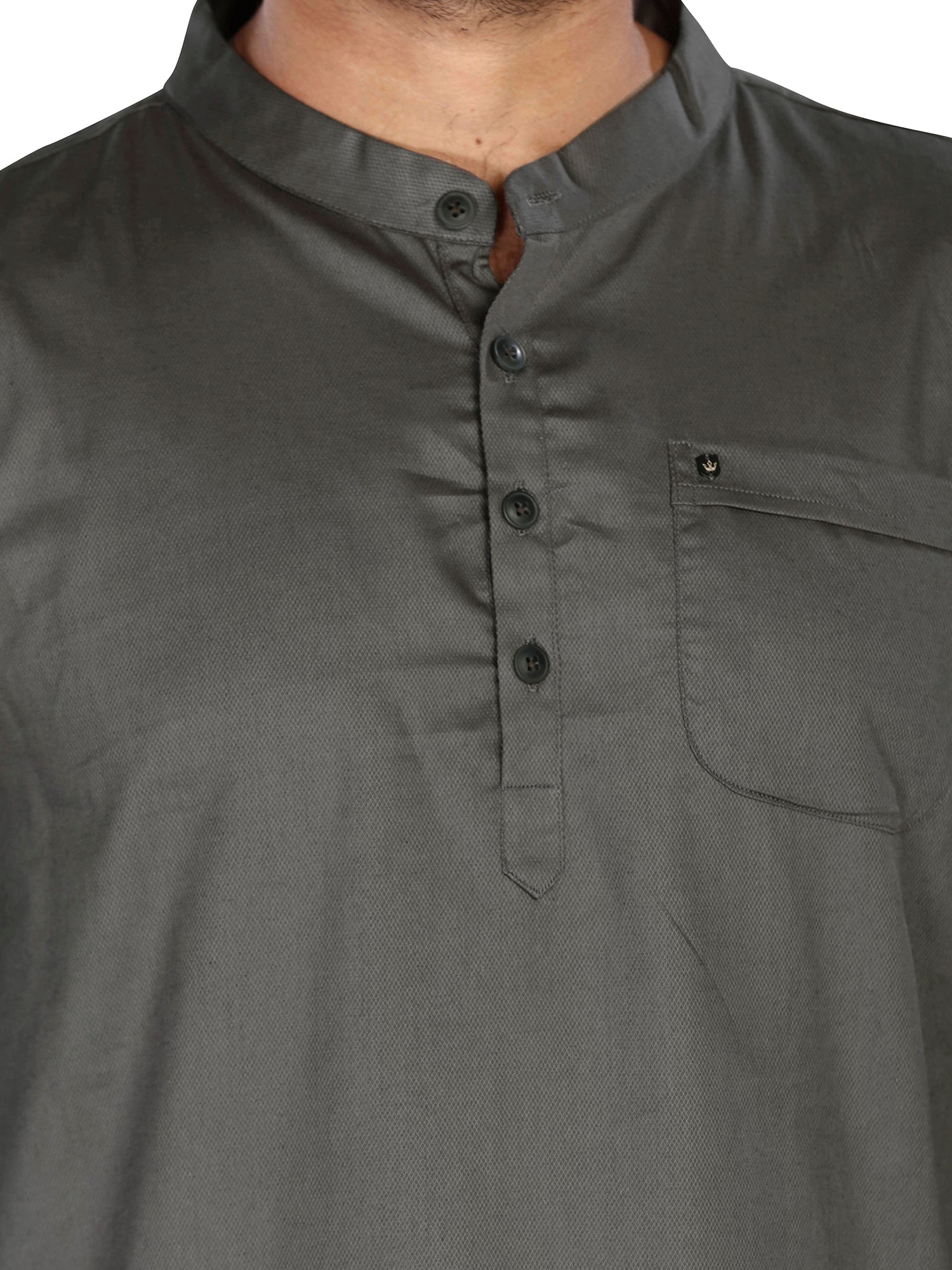 Cotton Short Kurta for Men - Grey | SKREJPGRY3 | DesiQlo