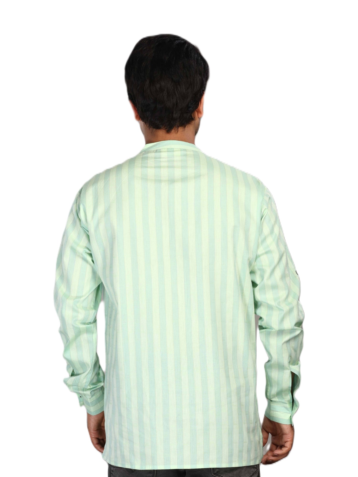 Cotton Short Kurta for Men - Multicolor | SKSRLIGRN3 | DesiQlo